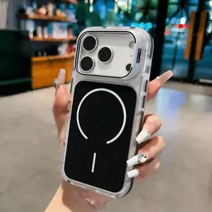 Invisible Lens Stand Magnetic phone case for iPhone 17 Pro Max/17e/17 Pro/17 Air, iPhone 16 Pro Matte Skin Feel, Full-Body Shockproof for 15/14 Pro, Anti-Slip Frame for 13/12 Series, Protective Case for Men & Women