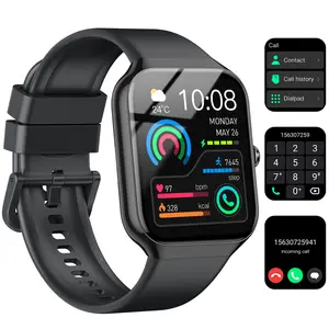 Smart Watch with Answer/Make Calls/Message Reminder,1.83" HD Touchscreen Fitness Tracker, Bluetooth Notifications/Calls, IP68 Waterproof, 112+ Sport Modes, 24/7 Heart Rate & Sleep Monitor for iPhone Android iOS (Black) Wearable Smartphone Wristwatch