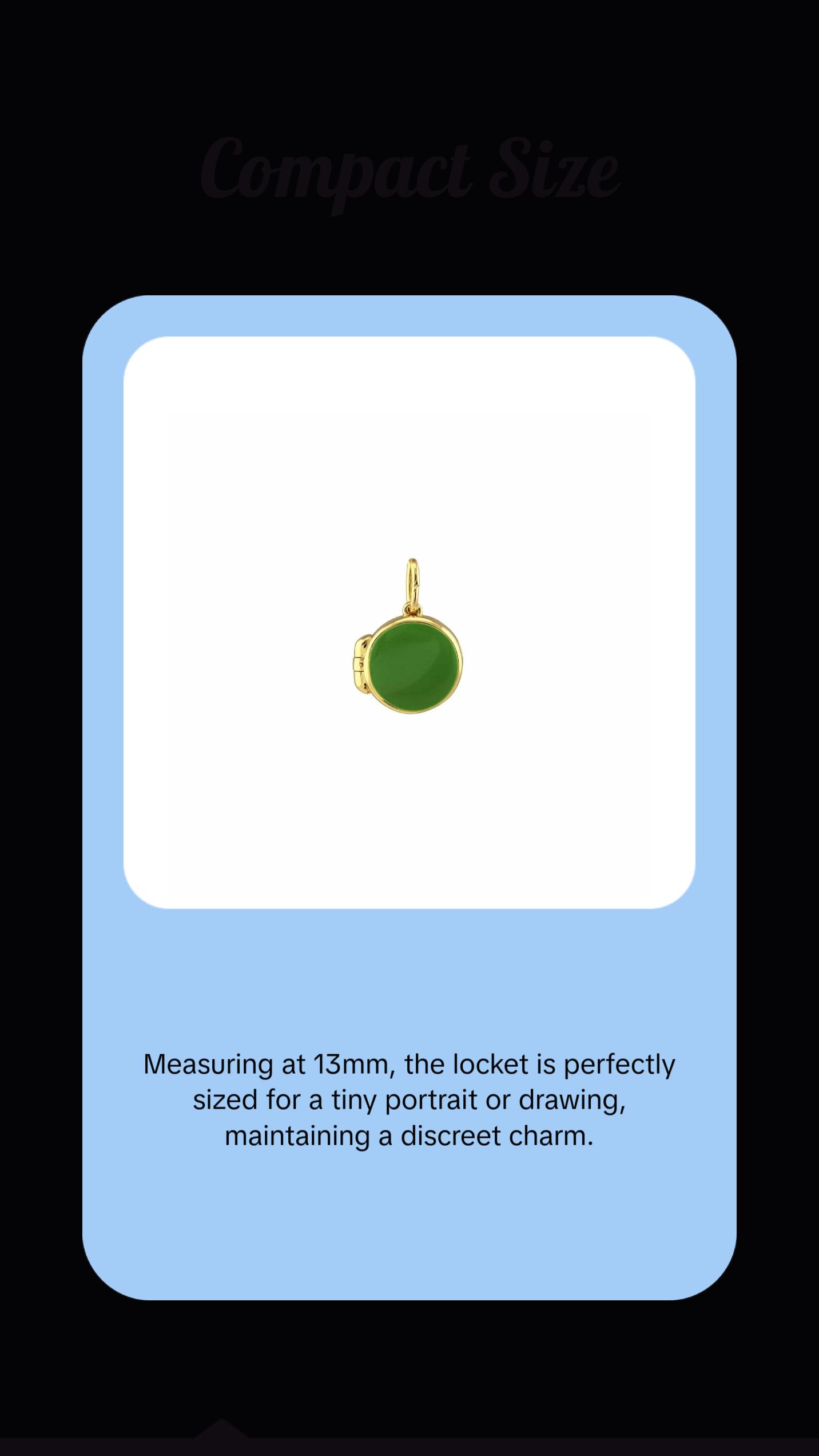 Round Enamel Locket Charm