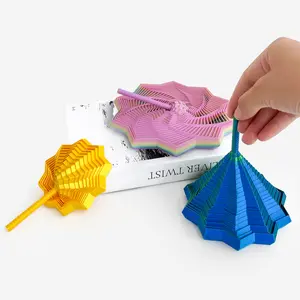 3D Printed Expanded Sensory Fidget Star with Handles, Colorful Fractal Fidget Hexagon, Whirling Spiral Star Shaped Toy for Stress Relief, Stress Relief Fidgeting