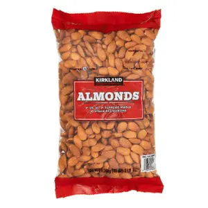 Kirkland Signature Supreme Whole Almonds 48 Ounces Dry Roasted with Sea Salt Jumbo Pack Snack Protein Rich Nutty Flavor Protein Nut Snack
