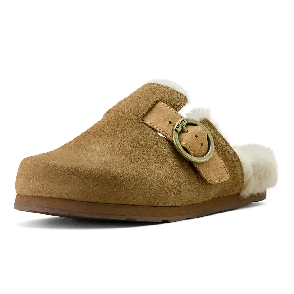 10063811 Ariat Women's Country Mule Sherpa - Ranch Brown Suede