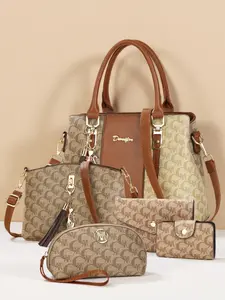 5-piece set of women's bags, including a large-capacity women's handbag, a multi-functional women's messenger bag, and a purse, offering various combinations of sets. Perfectly suitable for daily use, with a light luxury and high-end quality