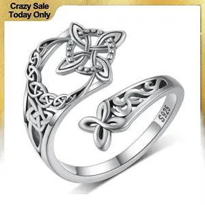 Celtic Knot Ring / Adjustable Witch Knot Rings /Open Ring Hecate Ring Pagan Witchtok Protection Witchy Jewelry for Devotion for Ceremony for Women anniversary gift Mystical free shopping only/rings/rings for women /engagement rings