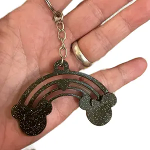 Handmade Resin Minnie and Mickey Keychain for Keys