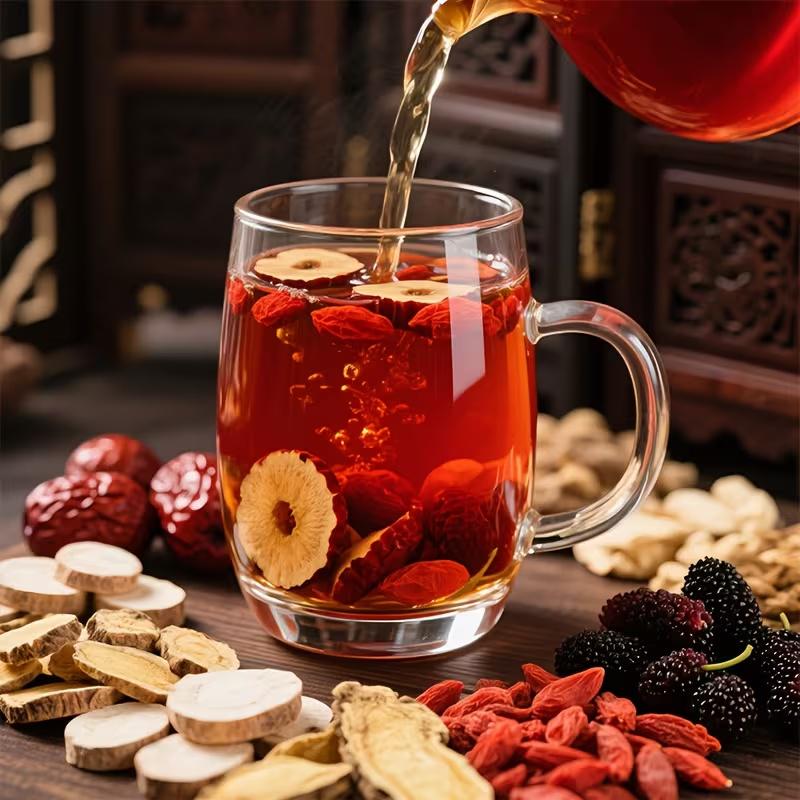 Ginseng Five Treasure Tea, Kidney Tea Formula Ginseng RedDate Natural Herbal Kidney Cleansing for Men Women, te de riñon Saludable Organica Health Beverage