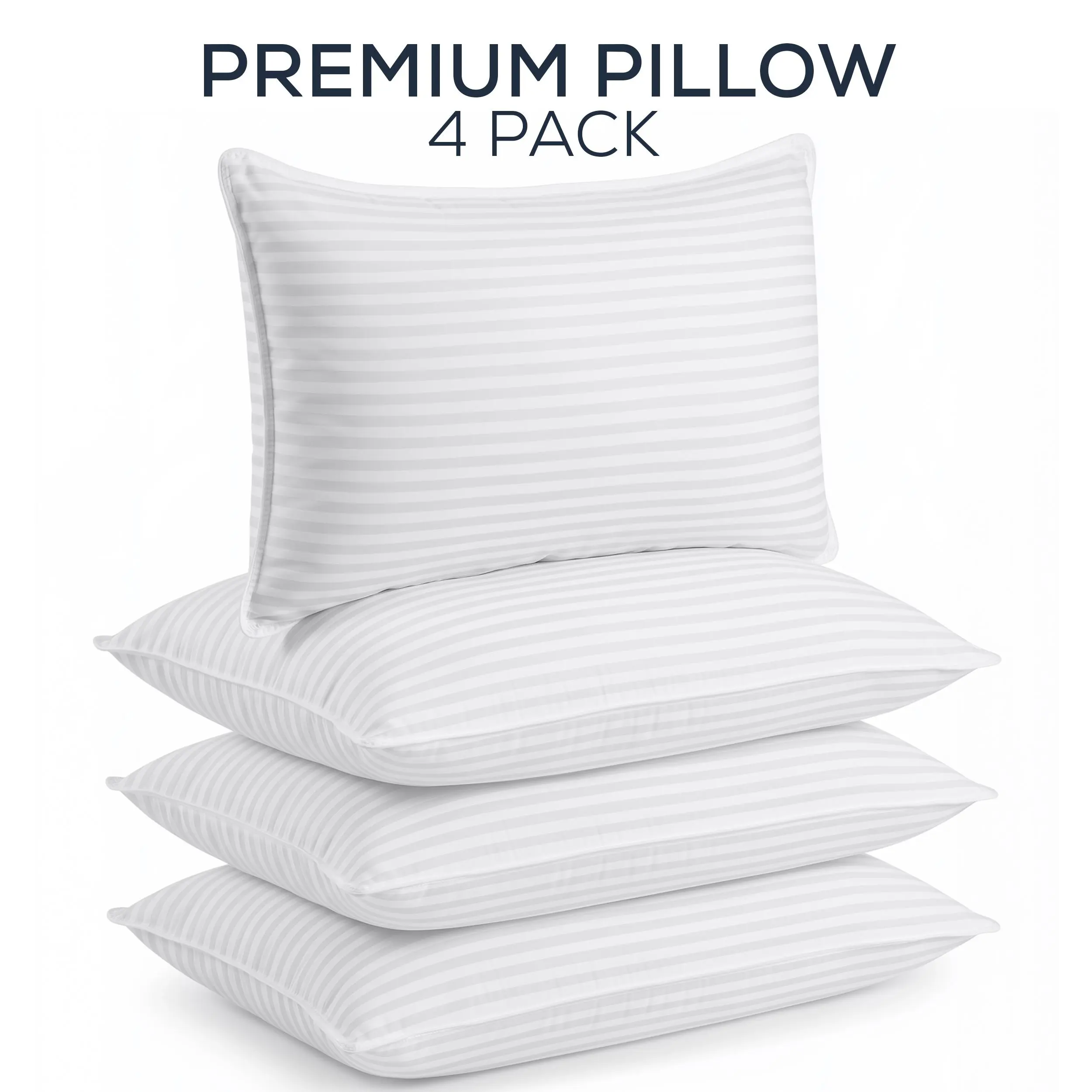 Utopia Bedding Premium Hotel Pillow Set of 4 - Pillows for Side Back & Stomach Sleepers - Comfortable 9 Inch Thick Pillows for Ultimate Rest Restful Utopia Bedding Premium Hotel Pillow Set of 4 - Pillows for Side Back & Stomach Sleepers - Comfortable 9 Inch Thick Pillows for Ultimate Rest Restful