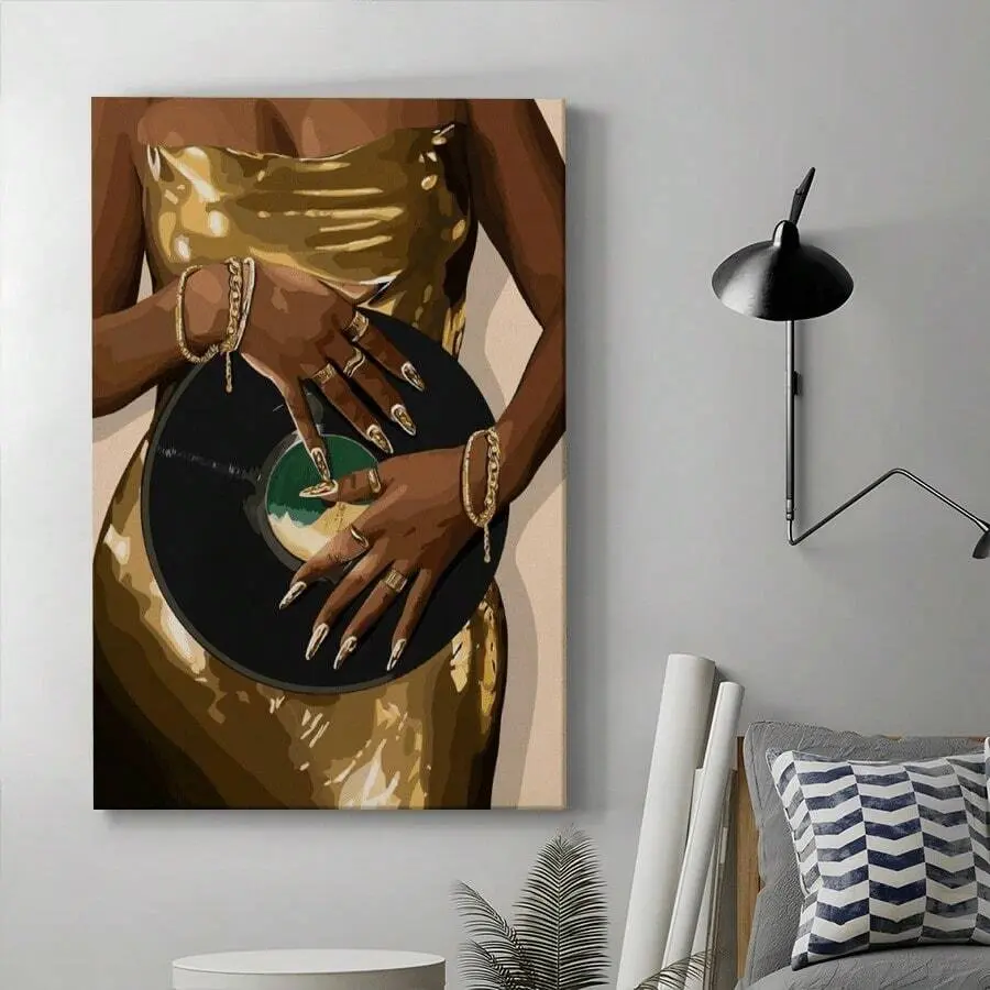 1pc Fashion Women's Framed Canvas Wall Art Print - Home Decor Decoration for Living Room, Kitchen, Wardrobe, Garage - Stylish Home Supplies Poster for Indoor Spaces wall decor posters