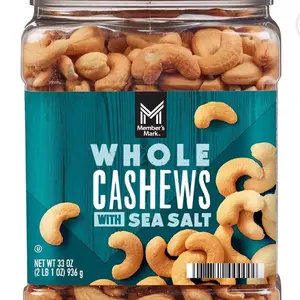 Roasted Whole Cashews with Sea Salt, 33 oz
