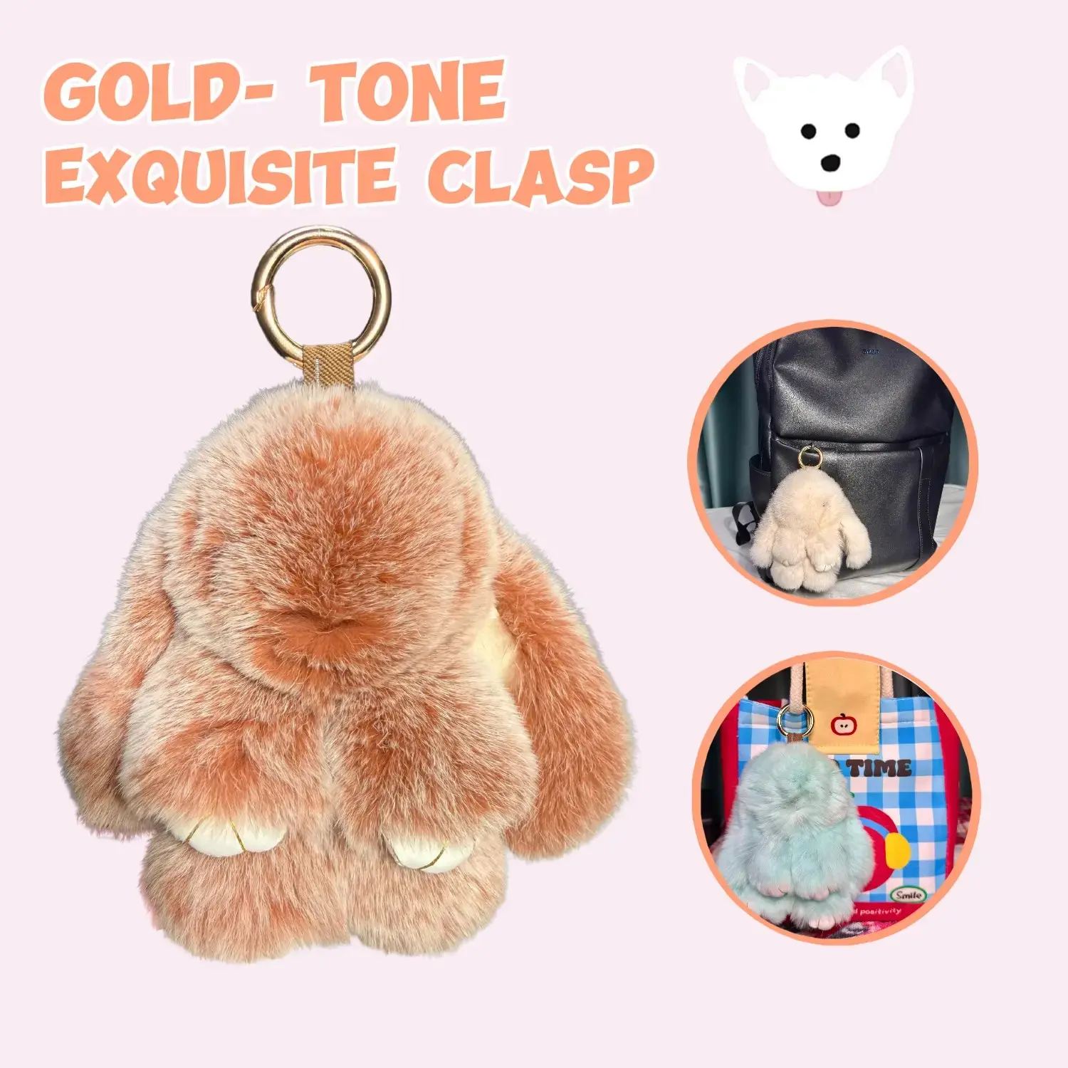 Other 2026 New Handmade Bunny Keychain - Pu Leather, Handmade