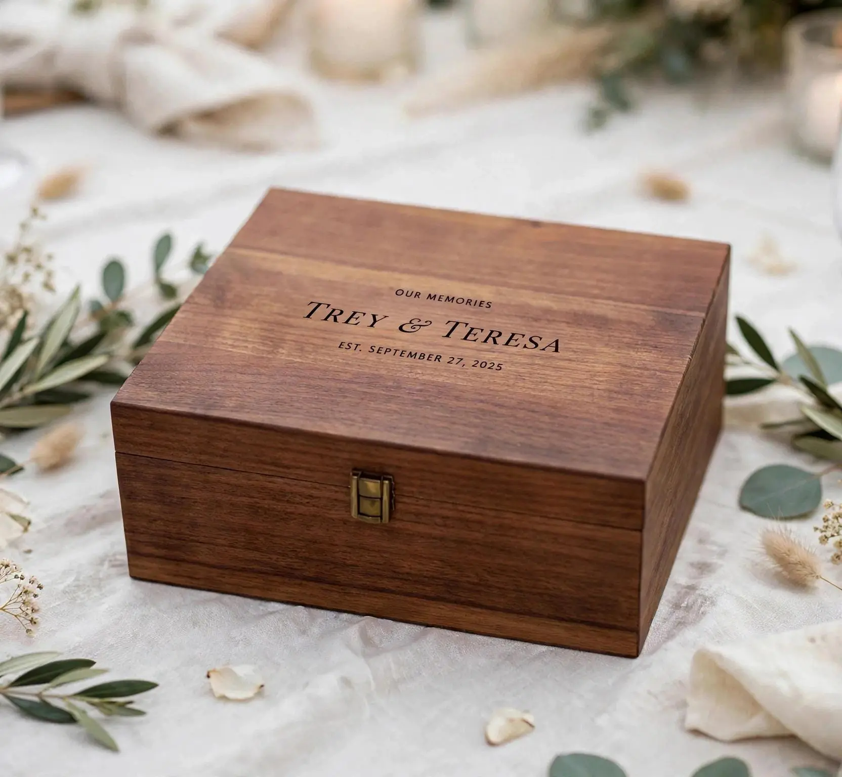 Personalized Wedding Keepsake Box | Custom Engraved Memory Box
