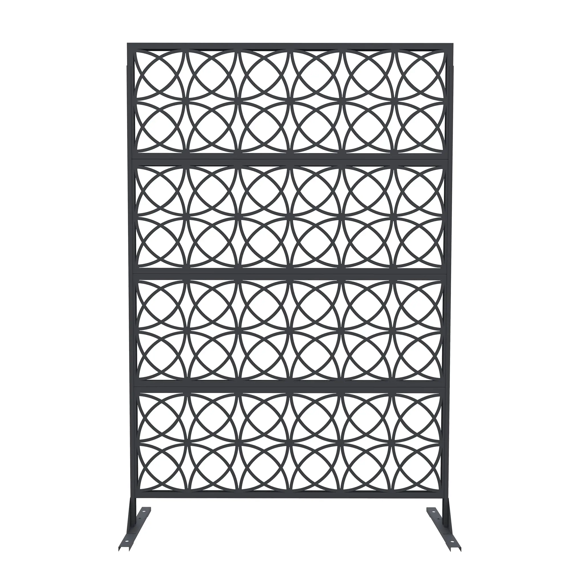 Freestanding Outdoor Privacy Screen Fence - Ornament Decorative Fences, Iron Gate Style, Modern Design, Rustproof, Weather-Resistant, Snap-Together Assembly, for Patio, Garden, Indoor Use, Iron Gate Style Decorative Fences