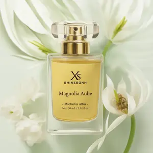 1.01 Fl Oz Magnolia Aube Eau De Parfum for Women's Body Mist Perfume - Elegant Orchid Scent with Crystalline Floral Notes, Transparent Glass Bottle with Gold Cap & White Bloom Accents, Ideal for Daily Wear & Festive Celebrations