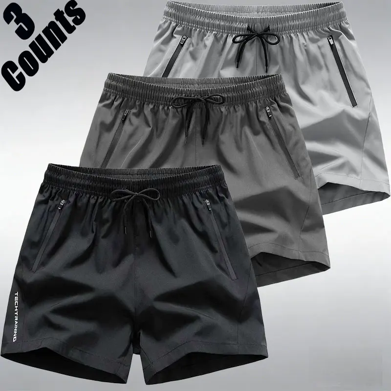 3-Pack Men’s Quick-Dry Breathable Casual Sports Shorts, American professional sports casual style, cool-touch breathable skin-friendly fabric that feels refreshing, wicks sweat and doesn’t feel sticky, elastic drawstring waistband that doesn’t squeeze or