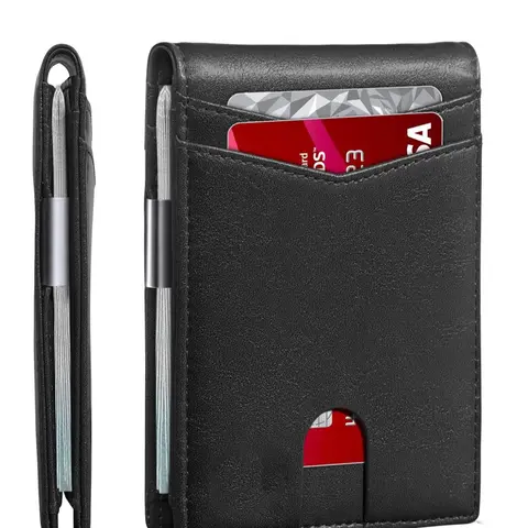 Minimalist Multifunctional Ultra-Thin Men's Wallet, 12 Card Slots, Rfid Front Pocket, Fashion Bifold PU Material, Ideal Gift for Holidays，Suitable for Thanksgiving, Christmas, Valentine's Day, and men's gift giving