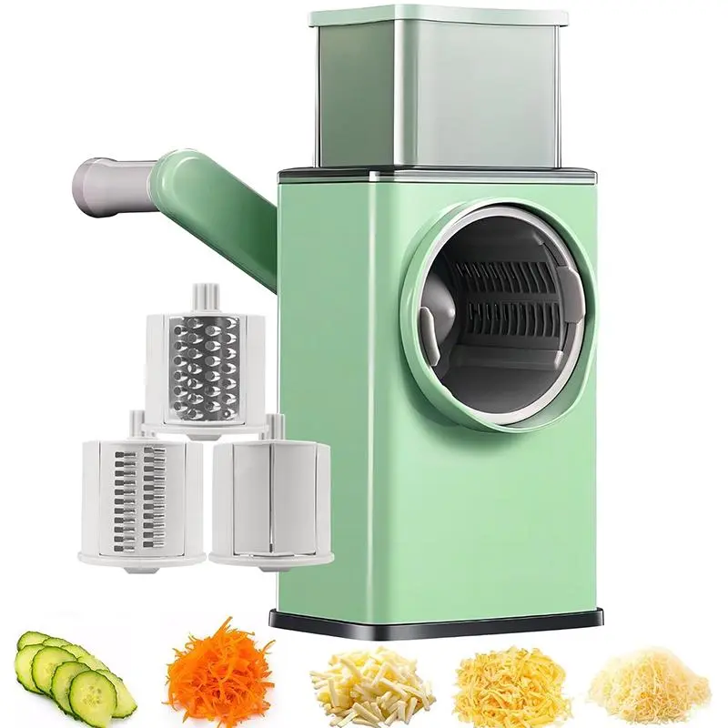 6-in-1 Eco-Friendly Manual Mandoline Slicer-Grater - Stainless Steel Blade Hand Crank Kitchen Utensil, Vegetable and Herb Slicer Mandolines, Nut Chopper, Safe, Easy to Operate, Stocked, Drop Shipping Available (900g)