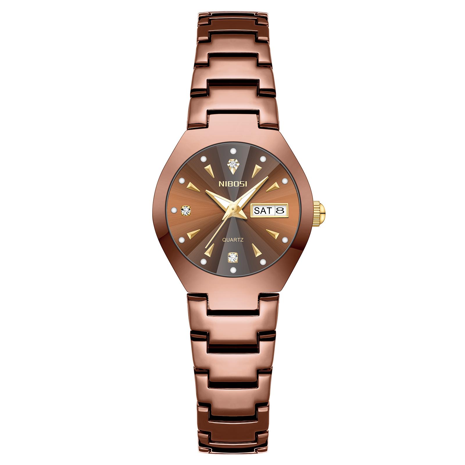 NIBOSI 2713  quartz watch,dress quartz watch,sports quartz watch,scratch-resistant quartz watch,women's quartz watch,Round-dial quartz watch,Lightweight durable ladies round wristwatch