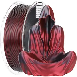 1KG 3D Printer Filament Bundle, 3 D PLA Printing Filament 1.75mm, Dual Color, +/-0.03mm, 1kg/2.2lbs Silk Black Red