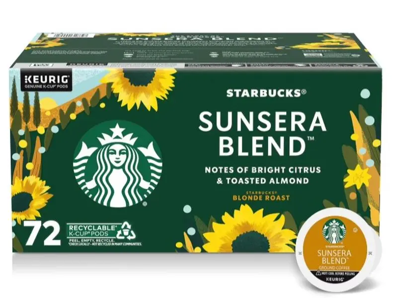 Starbucks Blonde Roast K-Cups Coffee Pods, Sunsera Blend, 72 ct. Starbucks Blonde Roast K-Cups Coffee Pods, Sunsera Blend, 72 ct.