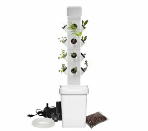 EXOTOWER 16 Plant Hydroponic Kit - Durable Construction, Nutrient-Rich Water Solution, 6 Weeks' Worth of Plant Food, 16 Capacity, USA Assembled