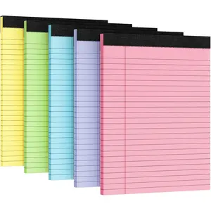 5 count Legal Pads 8.5 x 11, Notepads 8.5 x 11 Inch,30 Sheets/Pack, Color Note Pads Clear Print Writing Pads of Paper, Memo Pads , Perforate Legal Notepads Paper , Wide Ruled Lined with Sturdy