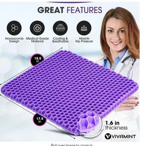 Double-Thick Gel Seat Cushion Honeycomb Breathable Non-Slip Cover  Pressure Relief for Office Car Wheelchair Elastic Furniture Protector