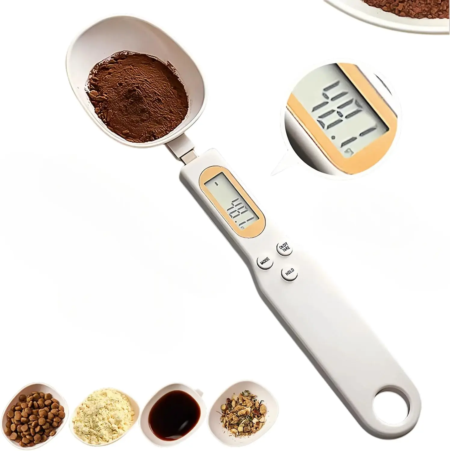 Digital Measuring Spoon Electronic Scale Spoon Weighing for Food Coffee Powder Tea Ingredients Spice Kitchen Gram Measuring Spoons High Precision 0.1g