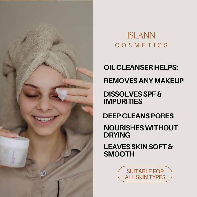 ISLANN Melting Cleansing Balm 3.4fl.oz/100ml - Clean Balm, Gentle Makeup Remover, Face Cleanser, Oil Based Cleanser, Natural Skincare with Botanical Aroma Oil, Vegan, For All Skin Types