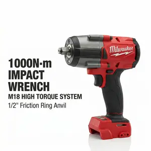 Milwaukee M18 FMTIWF12 18V Cordless  Wrench 1000Nm Lithium Replacement Battery Pack chrome sockets and impacts