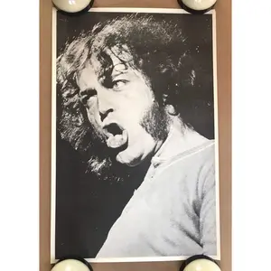 Vintage Original 1970S Joe Cocker Head Shot Poster Blue Music Memorabilia
