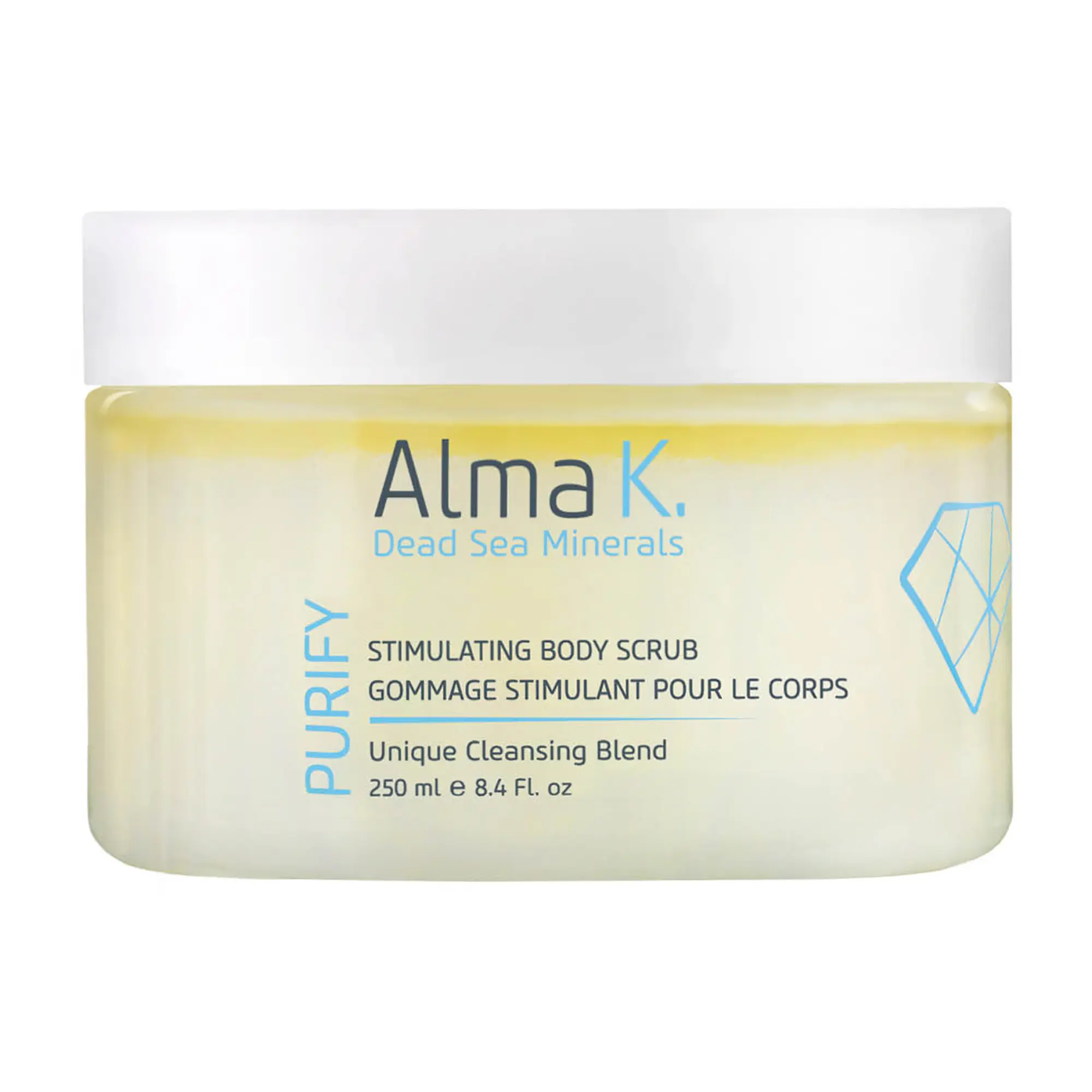Alma K Stimulating Body Scrub - Exfoliating Body Scrub with Dead Sea Salt, Grapeseed Oil - Cleansing Bath Salts - White Tea and Neroli Scent - 8.4 oz