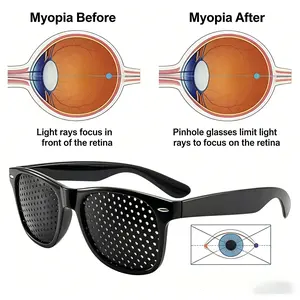 Anti-myopia Astigmatism Glasses With HolesVisionCorrection Fatigue Pin Hole Glasses For MenWomenEyesight Improvement Natura pinhole vision correction glass unisex eye black men lightweight eyewear sunglass eyestrain anti-eye strain