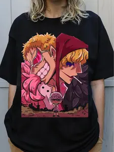 Doflamingo Corazon Law Graphic Tee | Retro Anime 90s Shirt