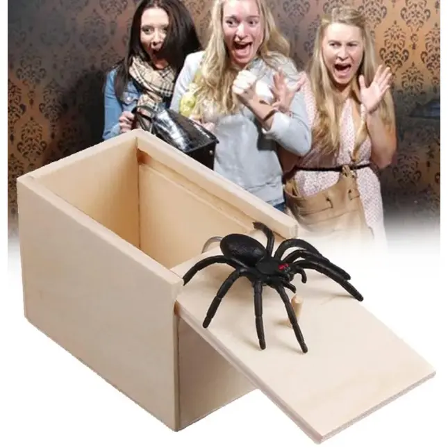 Prank Spider Wooden Scare Box