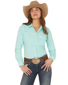 Ariat Women's Women'S Boot Barn Solid Kirby Long Sleeve Button-Down Stretch - 10063171