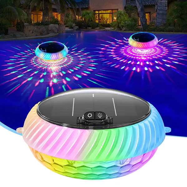 Solar Floating Pool Light - Eco-Friendly RGB Remote Control LED Lamp with Automatic On/Off, Solar Cells, Backyard Decor, Outdoor Lighting, Decorative Picks for Adults' Watch Party, Garden & Pool Accessories, Backyard Solar Lights, Solar Decorative Lights