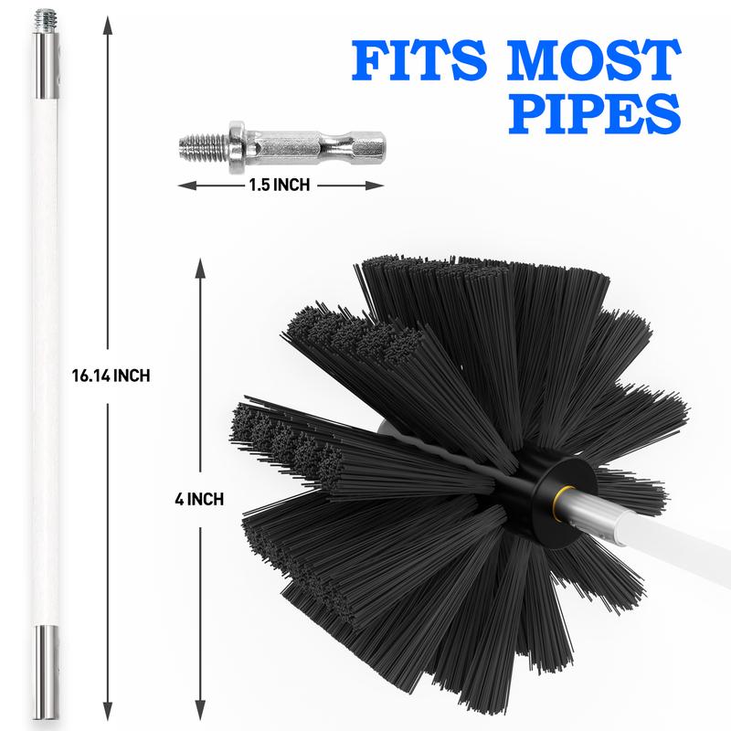 30 Feet Pro Dryer Vent Cleaner Kit, Ultra-Flexible Lint Brush with Drill Attachment for Speedy Cleaning, Power Up Your Dryer Efficiency With or Without a Drill