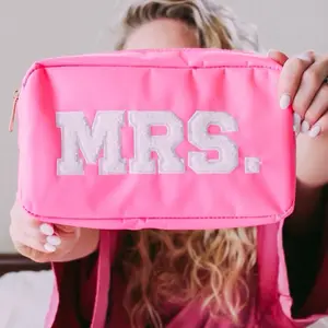 MRS Cosmetic Bags with raised white lettering! Amazing quality and perfect for the bride to be!