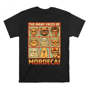 The Many Faces Of Mordecai Shirt, Dungeon Crawler Carl Hoodie, Retro Character Collage Sweatshirt, Fantasy Creature Art T Shirt, Sci Fi Gamer, Nerd Culture Apparel, Unisex Sweater Pullover Tee