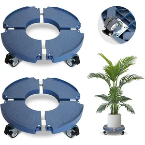 2 Pack Rolling  Stand with Wheels,15-21''Adjustable Heavy Duty   with Wheels for Indoor Outdoor Planter  Lockable