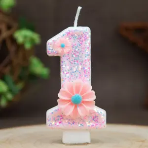 1pc Pink floral birthday candles create a festive atmosphere for anniversary celebrations, birthday cakes, parties, photography, and special occasions. They are also suitable for dining tables, living rooms, weddings, cake decorations, and indoor candles.