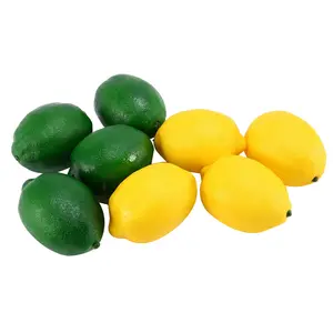 8 Pack Artificial Fake Lemons Limes Fruit for Vase Filler Home Kitchen Party Decoration, Yellow and Green
