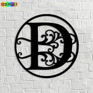 1pc Monogram E Metal Wall Art, Ornate Monogram E Statue Mural, Ideal Gift for New Year, Christmas, Monogram Decor Enthusiasts, Rust-Resistant Metal Wall Decor Wall Sculptures, Perfect for Entryway Wall & Garden Fence, Stylish Personalized Home Decor