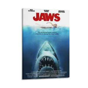 Jaws Canvas Painting Oil Painting Wall Art Canvas Poster Decorative Painting Corridor Decoration Home Ornaments Artistic