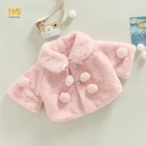 Baby Girl Winter Clothes Cute Fuzzy Warm Coat Cape Jacket Cloak Overcoat 0-24M Thick Outwear