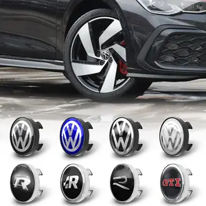4pcs 3D ABS 56mm 60mm black/silver Car emblem Wheel hub Center Cap Aluminum sticker Car Decals Badge Auto Styling accessories For Volkswagen VW GTI Golf 5 6 7 Mk4 Mk5 Mk6 Polo Passat B5 B6 B7 Scirocco Jetta Tiguan CC Touareg Beetle Rline R Touran Bora