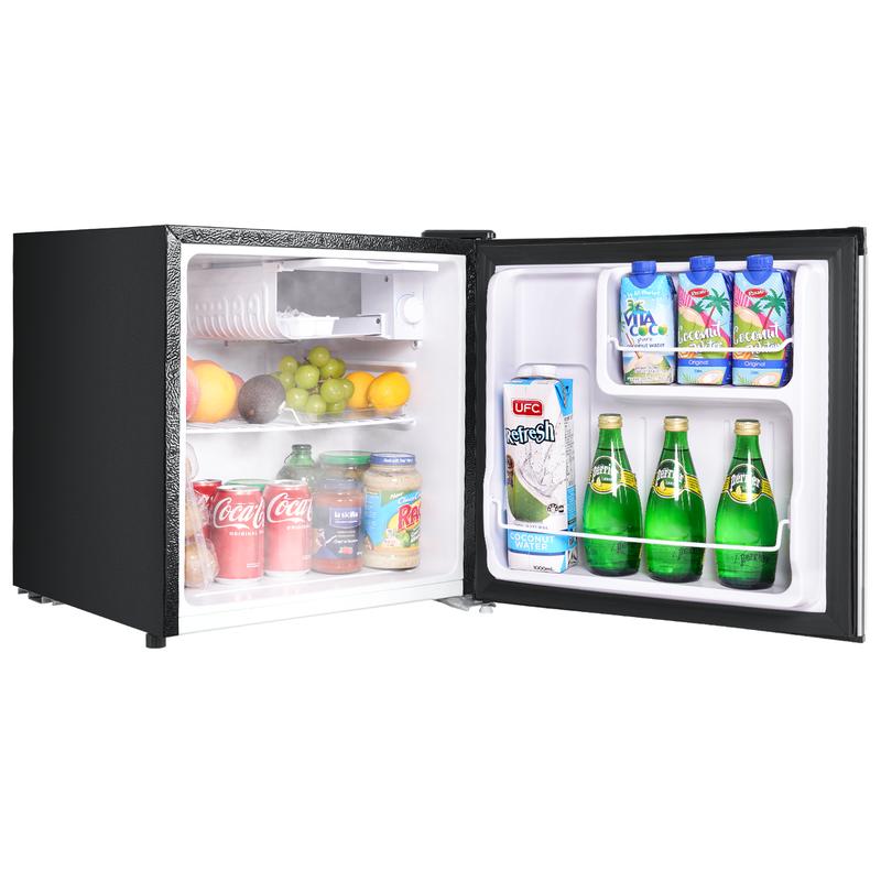 Upstreman mini fridges 1.7 Cu Ft with Freezer FR17 Adjustable Thermostat Energy Saving Low Noise Single Door Compact Refrigerator for Dorm Office Can Bedroom stainless Steel fridge mini  brands Small pantry drink fridge skincare fridge