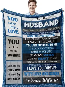 Quilazy Mes Valentines Day Gifts Blanket for Him Husband, Husband Gifts, Cool Christmas/Wedding Anniversary/Father's Day/Love/Birthday Gift for Husbands from Wife, to My Husbands Blanket