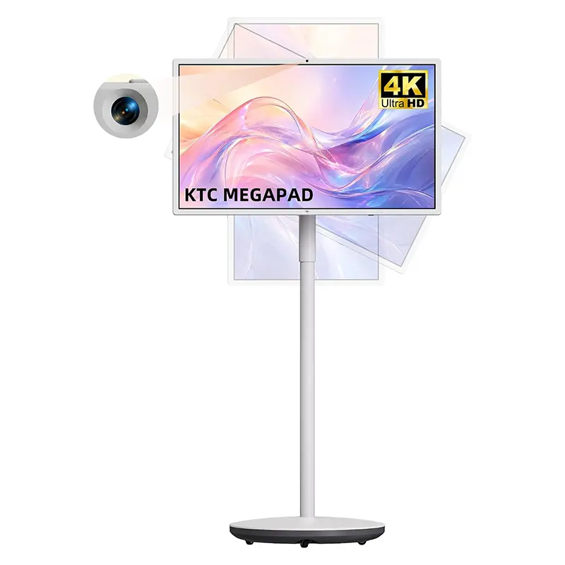 KTC MEGAPAD 32" 4K UHD Smart Portable TV Built-in 800W Webcam, 8G RAM+128G Storage Octa- core CPU, Android 14 Google EDLA Smart Touch Monitor with 8550mAh Battery, A32Q7S
