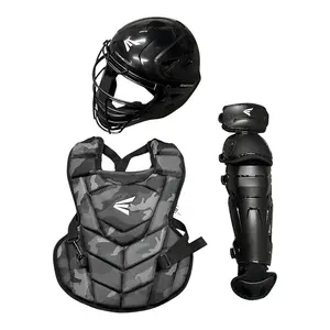 Easton Black Magic 3.0 Youth Series Baseball Catcher Gear Set for Ages 9-12 with Helmet, Chest Protector & Leg Guards in Black Camo